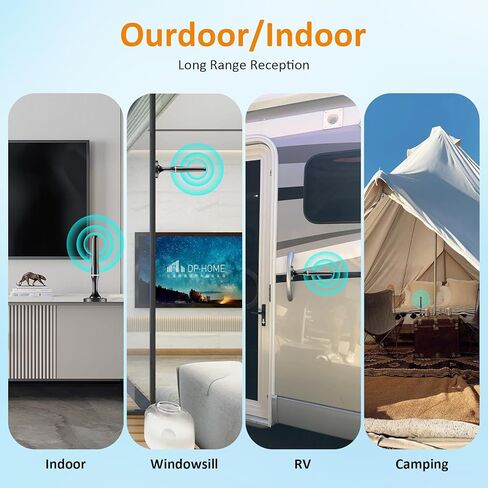 2026 Digital TV Antenna for Smart Tv Indoor TV Antenna for Tv Without Cable with Strong Magnetic Base, 360° Reception HD TV Antennas for Local Channels Support 4K 1080P, 10FT Long Cables in Saudi Arabia