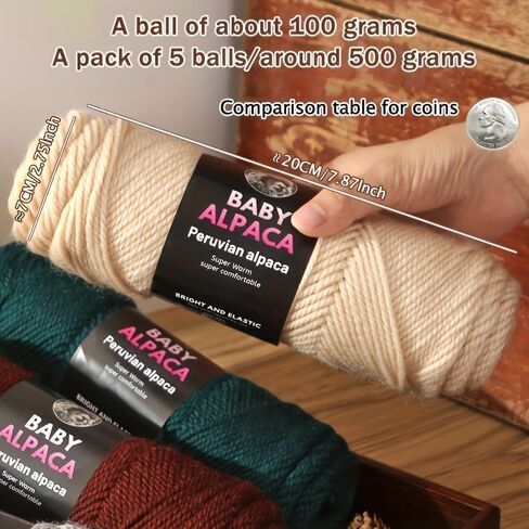 4 Light Gray Balls/ 95% Alpaca and 5% Acrylic Yarn Suitable for Knitting and Crochet, Sweaters, Jackets, Vests, Shawls, Scarves and hats-04 Light Gray in Saudi Arabia