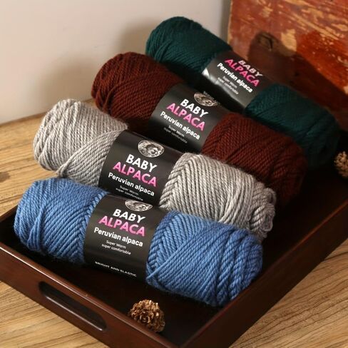 4 Light Gray Balls/ 95% Alpaca and 5% Acrylic Yarn Suitable for Knitting and Crochet, Sweaters, Jackets, Vests, Shawls, Scarves and hats-04 Light Gray in Saudi Arabia