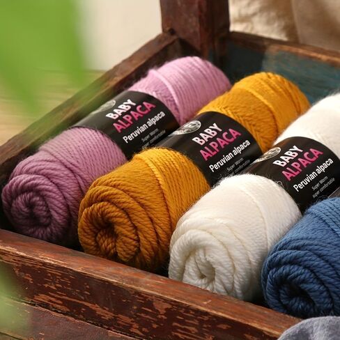 4 Light Gray Balls/ 95% Alpaca and 5% Acrylic Yarn Suitable for Knitting and Crochet, Sweaters, Jackets, Vests, Shawls, Scarves and hats-04 Light Gray in Saudi Arabia