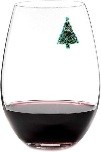 Gnome Snowmen Wine Glass Charms - Magnetic Markers for Stemless or Stemmed Glasses with Snowflakes, Crystal and more - set of 6 Drink Magnets by Simply Charmed in Saudi Arabia