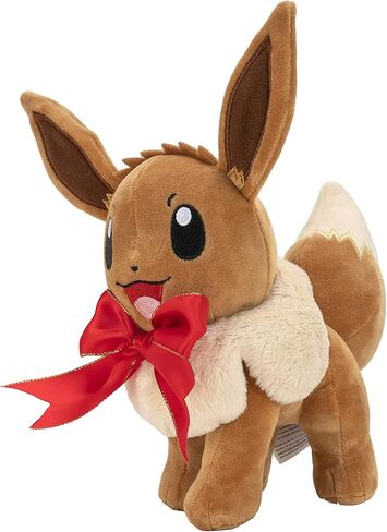 Pokèmon PKW0200 Holiday BOW-8-Inch Eevee Plush with Unique Accessory, Multi in Saudi Arabia
