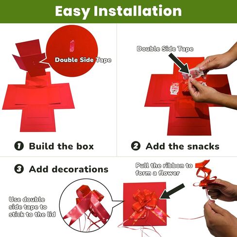 LOOMROOT Gift Box for Holidays, 5 Layer Surprise Picture Box Opens Up, Multi Layer DIY Photos Gift for Birthdays (RED) in Saudi Arabia