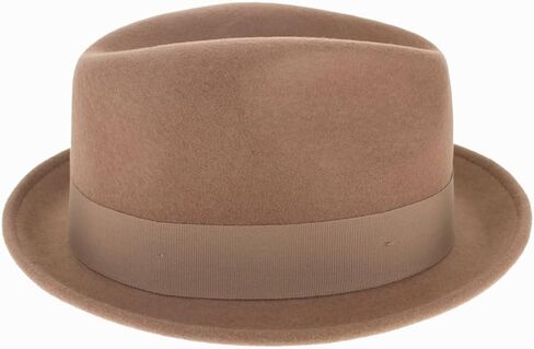 Belfry Trilby Men/Women Snap Brim Vintage Style Dress Fedora Hat 100% Pure Wool Felt in Black, Grey, Navy, Brown and Pecan (Medium, Olive) in Kuwait