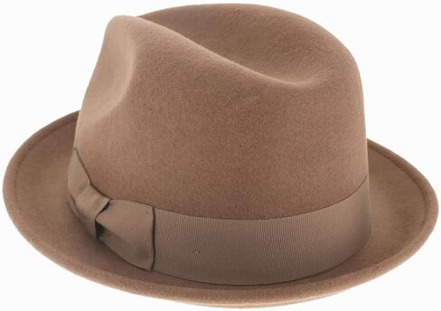Belfry Trilby Men/Women Snap Brim Vintage Style Dress Fedora Hat 100% Pure Wool Felt in Black, Grey, Navy, Brown and Pecan (Medium, Olive) in Kuwait