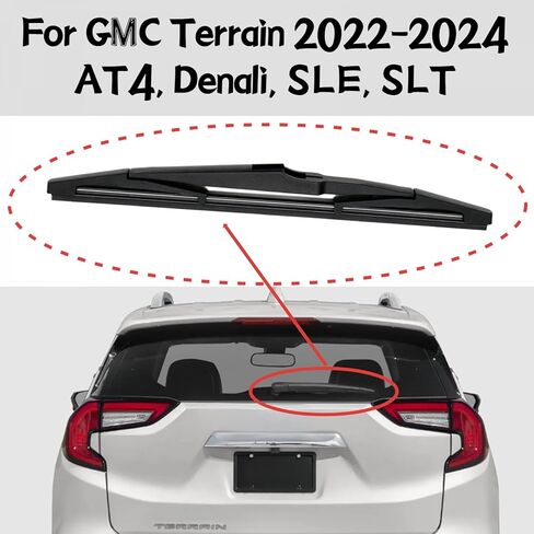 12.5 inch rear wiper blade For GMC Terrain 2022 2023 2024 AT4 Denali SLE SLT back Rear windshield wiper blade in Kuwait