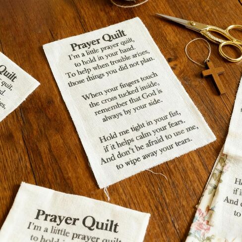 Christian Prayer Quilt with Cross Blessing - Fabric Sewing Project for Prayer Quilt Poem, A Meaningful Gift Suitable for Christians and Sewing Enthusiasts. in Saudi Arabia