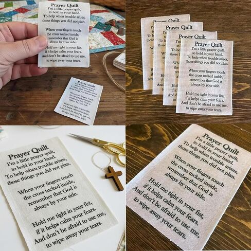 Christian Prayer Quilt with Cross Blessing - Fabric Sewing Project for Prayer Quilt Poem, A Meaningful Gift Suitable for Christians and Sewing Enthusiasts. in Saudi Arabia