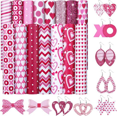 Weewooday 15 Pieces 8.27 x 6.3 Inches Mixed Glitter Faux Leather Sheets Faux Leather Pattern Sheets for Crafts Faux Leather Fabric Bow Making Supplies for Earring DIY Craft(Classic Style) in Saudi Arabia