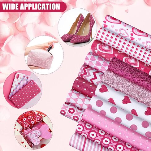 Weewooday 15 Pieces 8.27 x 6.3 Inches Mixed Glitter Faux Leather Sheets Faux Leather Pattern Sheets for Crafts Faux Leather Fabric Bow Making Supplies for Earring DIY Craft(Classic Style) in Saudi Arabia