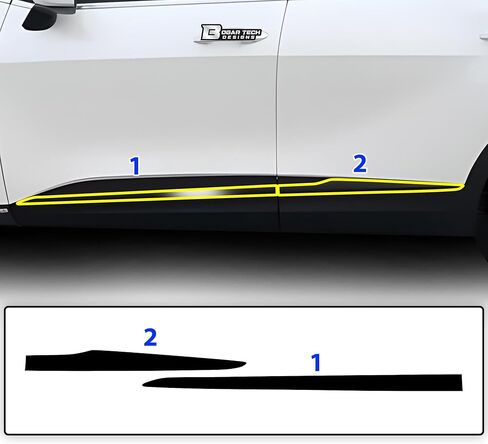 تصميمات BOGAR TECH DESIGNS غطاء حذف الكروم من الجانب السفلي متوافق مع كيا سبورتاج 2023-2025، أسود لامع in Saudi Arabia
