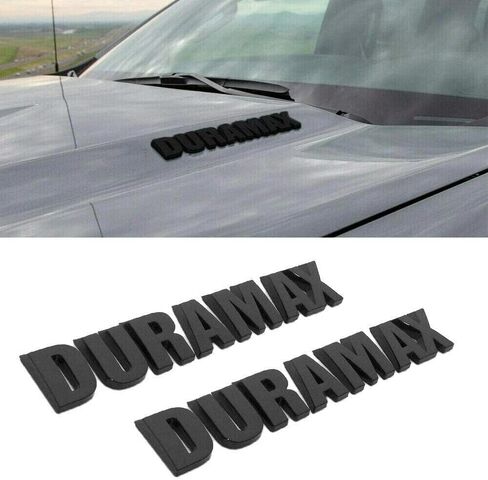 2Pcs New Hood Letter Logo Emblem Badge Adhesive Nameplate Replacement for 2019-2021 Silverado Dura-max 1500 2500 3500 (Matte) in Saudi Arabia