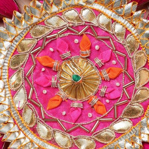 Desi Favors Assorted Placemat Set of 4 | Handmade Cotton Round Placemats 14 Inch - Beautiful Kitchen Table Mats, Fancy Elegant Decorative for Dining Table Décor, Wedding, Party, Easter, & Everyday Use in Saudi Arabia