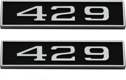 2Pcs 429 Emblems 429ci Block 7.0L Engine Hood Scoop Badge 3D Decals Stickers Cars Trucks (Chrome Red) in Saudi Arabia