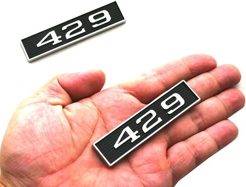2Pcs 429 Emblems 429ci Block 7.0L Engine Hood Scoop Badge 3D Decals Stickers Cars Trucks (Chrome Red) in Saudi Arabia