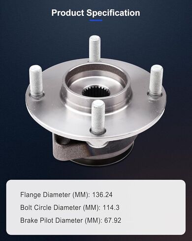 ECCPP Wheel Hub and Bearing Assembly Front 513344 fit for Nissan Cube 2009-2014 4 Lugs Wheel Bearing Hubs with ABS 2pcs in Saudi Arabia