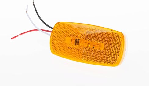 Optronics MCL32ATB 4" x 2" Rectangular LED Clearance and Side Marker Light with Turn Signal, Amber Lens, White Base, Waterproof, Durable ABS Housing, Ideal for Trailers and RVs in Saudi Arabia