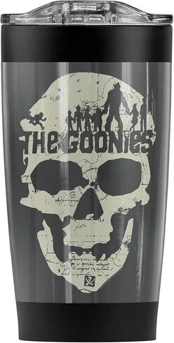 LOGOVISION The Goonies Never Say Die كوب من الفولاذ المقاوم للصدأ سعة 20 أونصة كوب/كوب قهوة للسفر، معزول بالفراغ وجدار مزدوج مع غطاء منزلق مانع للتسرب | رائعة للمشروبات الساخنة والمشروبات الباردة in Saudi Arabia