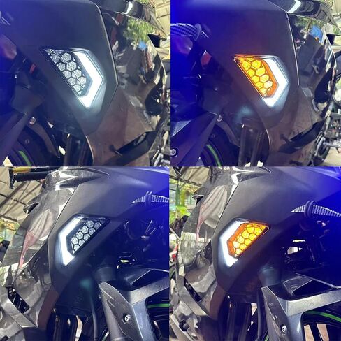 Motorcycle Accessories LED Side Turn Signal Indicators Daytime Running Lights for Ninja 500 2024 2025 in Saudi Arabia