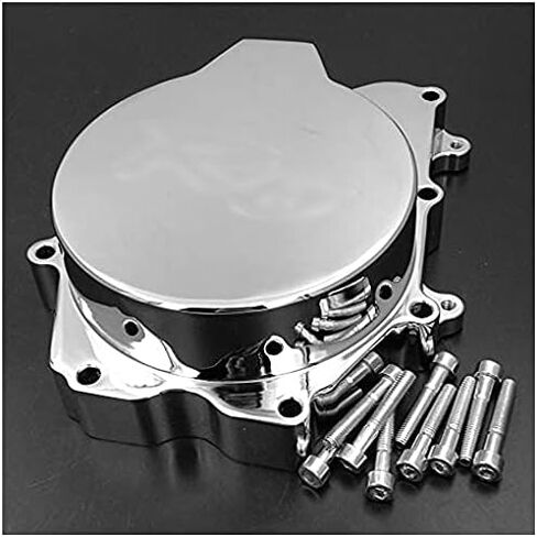 HTTMT- Chrome Left Engine Stator Cover "R6" Logo Compatible with 2003-2006 YZF-R6 / 2006 YZF-R6S [P/N: MT056-CHROME(2)] in Saudi Arabia