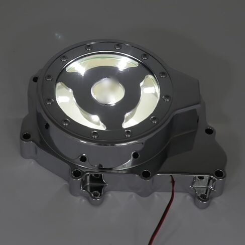 HTTMT- Chrome Left Engine Stator Cover "R6" Logo Compatible with 2003-2006 YZF-R6 / 2006 YZF-R6S [P/N: MT056-CHROME(2)] in Saudi Arabia