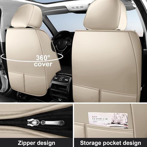 أغطية مقاعد السيارة DHAEY لسيارة Mercedes-Benz GLA 250 2017-2025، أغطية مقاعد عائلية، جلد نابا، مقاومة للاهتراء، مضادة للانزلاق، مقاومة للماء، مجموعة كاملة من 5 قطع، بيج in Kuwait