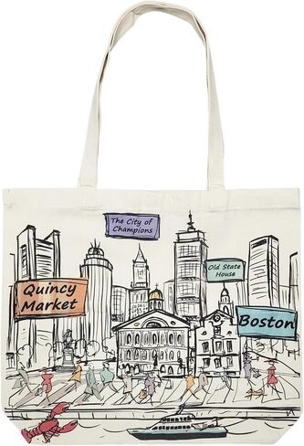 Cities Around the World Artwork Tote Bag Series- Designed in the USA, 17"x14", Double Sided Print, Souvenir & Gift in Kuwait