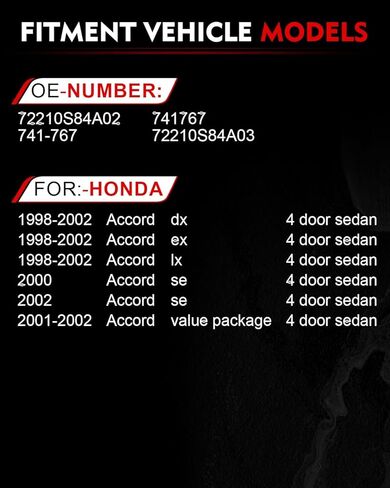 منظم نوافذ الطاقة لجانب الراكب الأمامي الأيمن مع محرك لـ: -Honda Accord Dx Ex Lx 1998-2002، Accord Se 2000 2002، Accord Value Package 2001 2002، استبدال 2 دبابيس # 72210S84A02 741-767 in Saudi Arabia