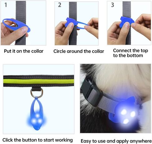 LaRoo Dog LED Safety Blinker Light for Night Walking,3 Modes Cute Filbert Night Light Silicon Waterproof Flashing Light Up Pendant Clip on Dog Collar Charms in Saudi Arabia