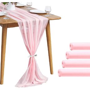 2 Pack 10Ft Baby Blue Chiffon Table Runner Sheer 29x120 Inch for Romantic Wedding Decor Bridal & Baby Shower Birthday Rustic Party Decoration in Kuwait