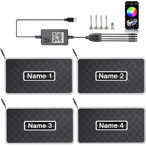 Customizable Car Floor Mats Lights, Customized Passenger Princesses Name/Personalized Text, Waterproof RGB Car Interior Lights App Control Universal Fit Car Interior Foot Mat Decoration Light in Saudi Arabia