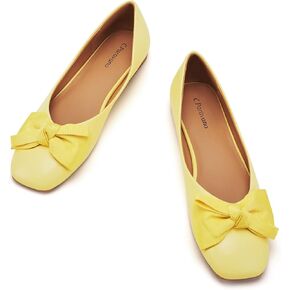 C.Paravano Women's Flats | Square Toe Shoes for Women | Women Flat Shoes | Leather Flats for Women | Slip On Ballet Flats in Saudi Arabia