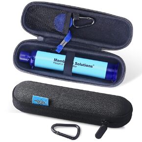 Membrane Solutions 4Pack Water Filter Straw with A Storage Case, Portable Personal Water Filtration Straw Protective Carrying Bag, Outdoor Water Purifier for Travel Survival Emergency Preparedness in Kuwait