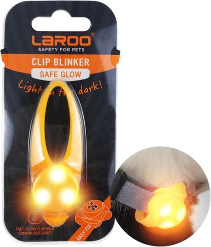 LaRoo Dog LED Safety Blinker Light for Night Walking,3 Modes Cute Filbert Night Light Silicon Waterproof Flashing Light Up Pendant Clip on Dog Collar Charms in Kuwait