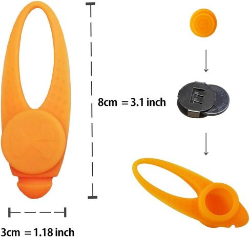 LaRoo Dog LED Safety Blinker Light for Night Walking,3 Modes Cute Filbert Night Light Silicon Waterproof Flashing Light Up Pendant Clip on Dog Collar Charms in Kuwait