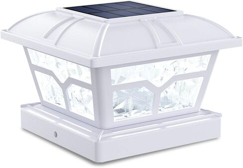 SIEDiNLAR أضواء غطاء عمود الطاقة الشمسية في الهواء الطلق 2 أوضاع الألوان 8 مصابيح LED لـ 4x4 ​​5x5 6x6 المشاركات سياج سطح السفينة ديكور الفناء إضاءة بيضاء دافئة وباردة (4 عبوات) in Saudi Arabia