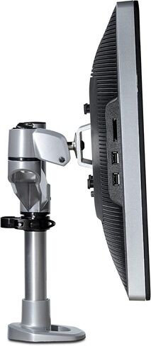 StarTech.com Desk Mount Quad Monitor Arm – Premium Articulating VESA 4 Monitor Mount 2x2 up to 30" – Ergonomic Height Adjustable Pole Mount - Tilt/Swivel/Rotate - C-Clamp/Grommet - Silver (ARMQUADPS) in Kuwait