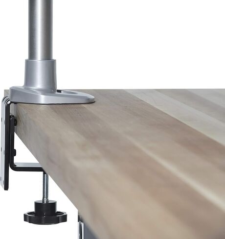 StarTech.com Desk Mount Quad Monitor Arm – Premium Articulating VESA 4 Monitor Mount 2x2 up to 30" – Ergonomic Height Adjustable Pole Mount - Tilt/Swivel/Rotate - C-Clamp/Grommet - Silver (ARMQUADPS) in Kuwait