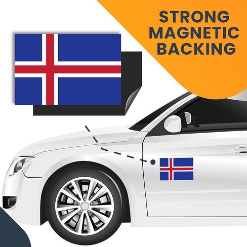 Magnet Me Up Iceland Icelandic Flag Car Magnet Decal, 4x6 Inches, Heavy Duty Automotive Magnet for Car, Truck SUV in Saudi Arabia