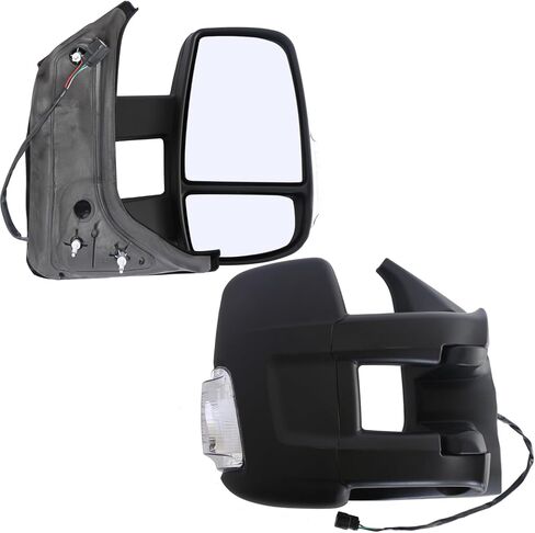Marretoo Passenger Right Side Door Mirror replacement for 2015-2025 Ford Transit 150 250 350 350 HD Cargo Van 6 pins Power Glass,Heated,Signal Light Short Arm Textured Black FO1321552 in Saudi Arabia