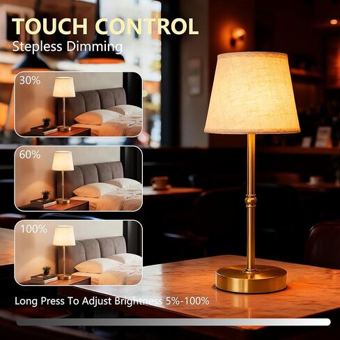 Bedside Table Lamp，3 Level dimmable Touch Control lamp，6000mAh Battery, USB Charging Port, LED Bulb Included, Suitable for bedrooms, desks, and Dining Tables in Saudi Arabia