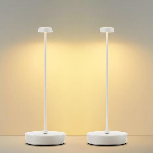 Cordless LED Table Lamp，Rechargeable Battery Desk Lamps, 3 Color Stepless Dimmable Metal Battery Table Lamps, Portable Table Light for Indoor/Outdoor/Restaurants/Bedroom/Bar in Saudi Arabia
