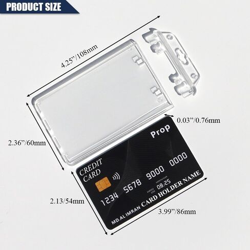 3 Pack Permanent Locking Hard Plastic ID Badge Holder-Vertical Clear Heavy Duty Protector Secure Case Holder for Passes Access Office Student IDs Proximity RFID One or Two I'd Cards by DiDiSTAR in Saudi Arabia
