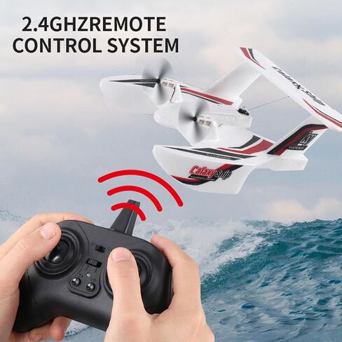 طائرة GoolRC RC، طائرة تحكم عن بعد 3CH للمياه والأرض والهواء، طائرة تريفيبيان RC البرمائية، طائرة شراعية RC بتردد 2.4 جيجاهرتز، طائرة عائمة تعمل بالتحكم عن بعد مع جيروسكوب 6 محاور وبطاريتين للبالغين in Saudi Arabia