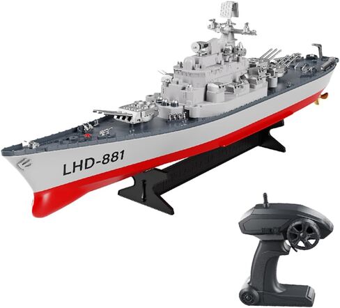 GoolRC Remote Control Warship RC Military Battleship, 1:390 Scale Remote Control Boat for Lakes and Rivers, 2.4GHz RC Armed Cruiser Boat Model with Low Battery Alarm and 2 Batteries for Adults in Saudi Arabia