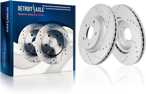Detroit Axle - Front Brake Rotors for 2013-2022 Honda Accord Civic Drilled & Slotted Disc Brake Rotors 2014 2015 2016 2017 2018 2019 2020 2021 Replacement: 11.54" inch Rotor in Saudi Arabia
