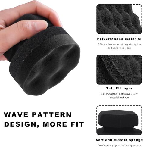 2PCS Large Tire Shine Applicator, Reusable Car Detailing Foam Hex Grip Dressing Pad, Durable Polishing Sponge Tool for Applying Tire Shine,Universal Cleaning Supplies for Wheel Care (Black) in Saudi Arabia