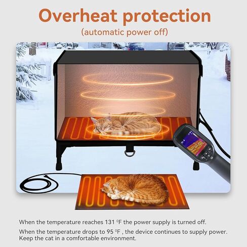 Heated Cat House for Outside Cats Large Outdoor Cat House Weatherproof for Winter Extremely Waterproof Insulated Outside Feral Cat House Multiple Cats (Black) in Kuwait