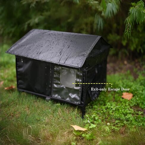 Heated Cat House for Outside Cats Large Outdoor Cat House Weatherproof for Winter Extremely Waterproof Insulated Outside Feral Cat House Multiple Cats (Black) in Kuwait