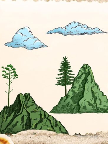 Mountain Cloud Clear Stamps for Card Making Individual Mountain Trees Rubber Stamps Trees Cloud Transparent Silicone Seals for Gift Card DIY Scrapbooking Embossing Cards Album Craft Supplies in Saudi Arabia